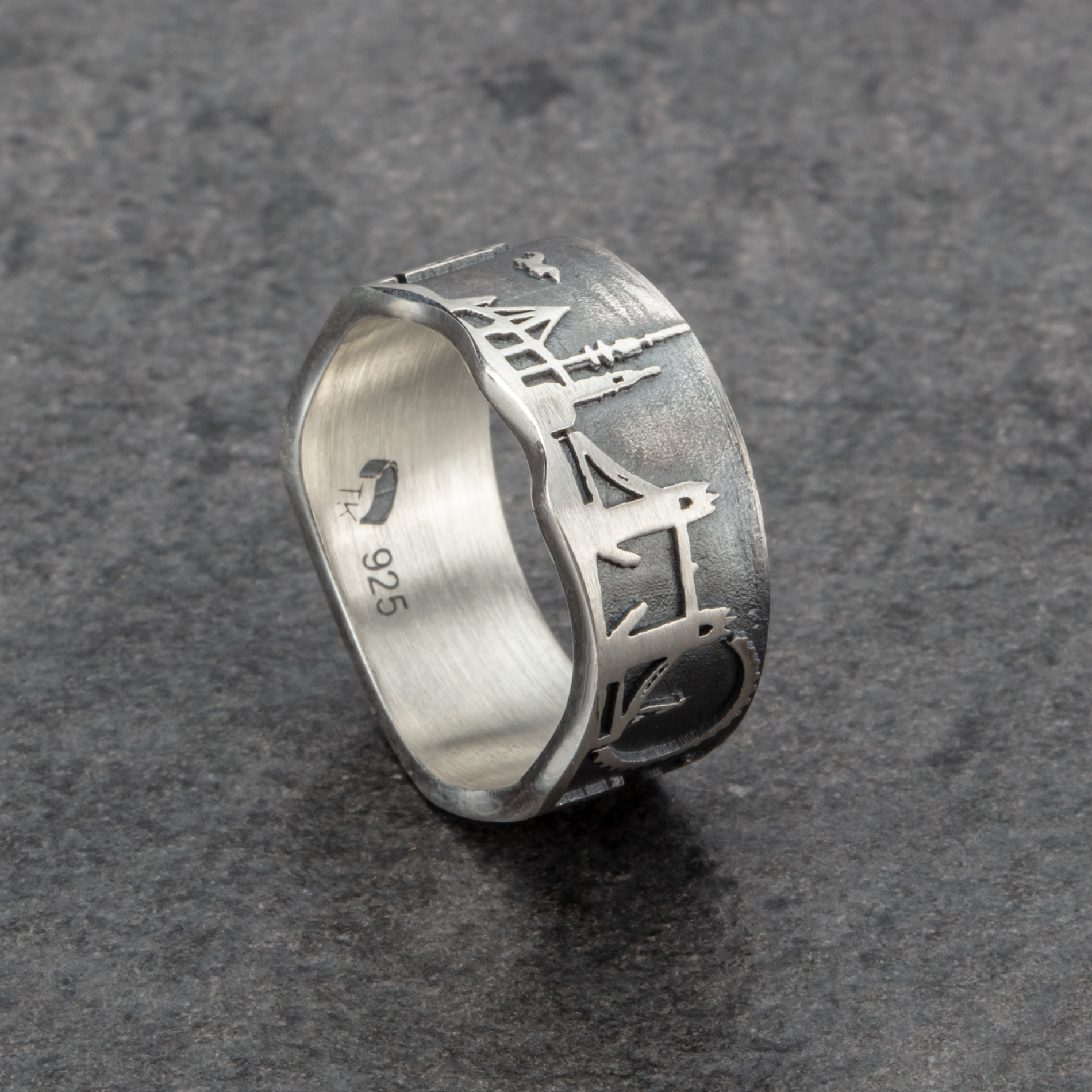 Routen-Ring "Metropolen" 925er Sterling Silber